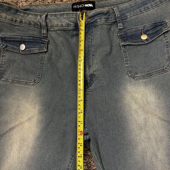 Fashion Nova Vintage Wash Blue Jeans Ankle Slits Women's Plus Sz 18 YJ23DN22 - Picture 8 of 12